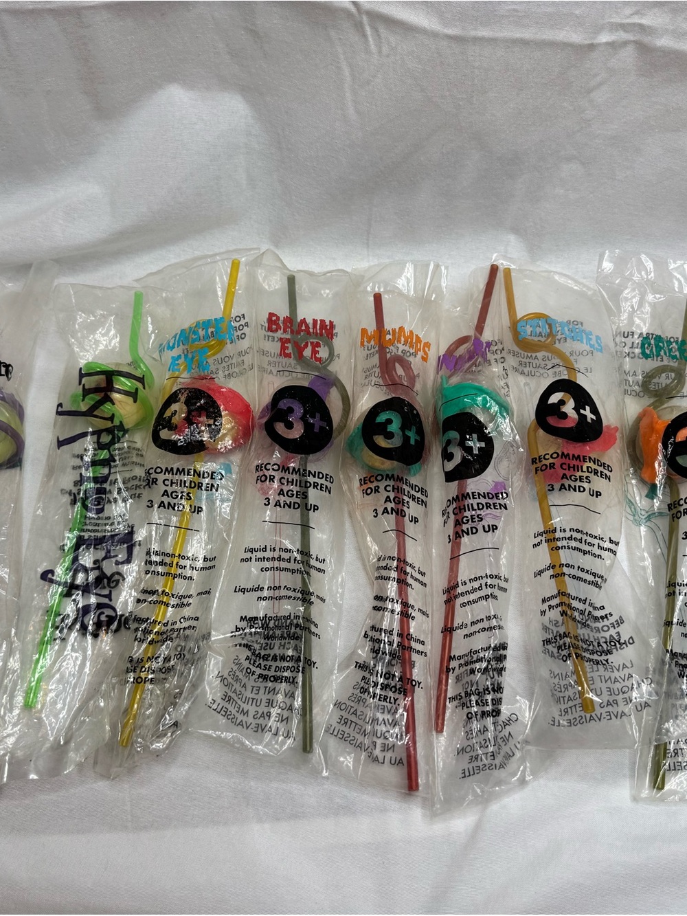 Complete Set 10 Vintage 1996 Taco Bell Monster Eyeball Crazy Straws 90s